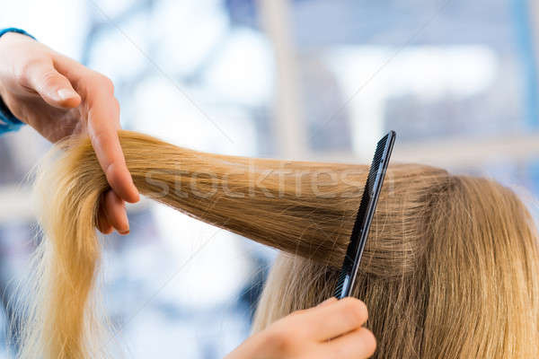 close up combing hair Stock photo © adam121