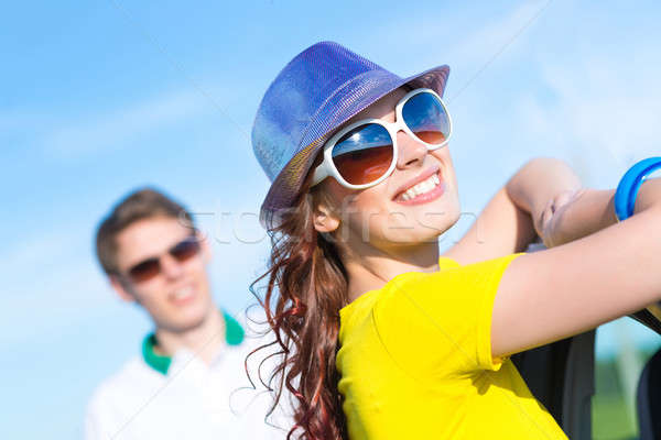 young attractive woman in sunglasses Stock photo © adam121