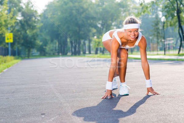 Atleta inizio runner outdoor piedi Foto d'archivio © adam121