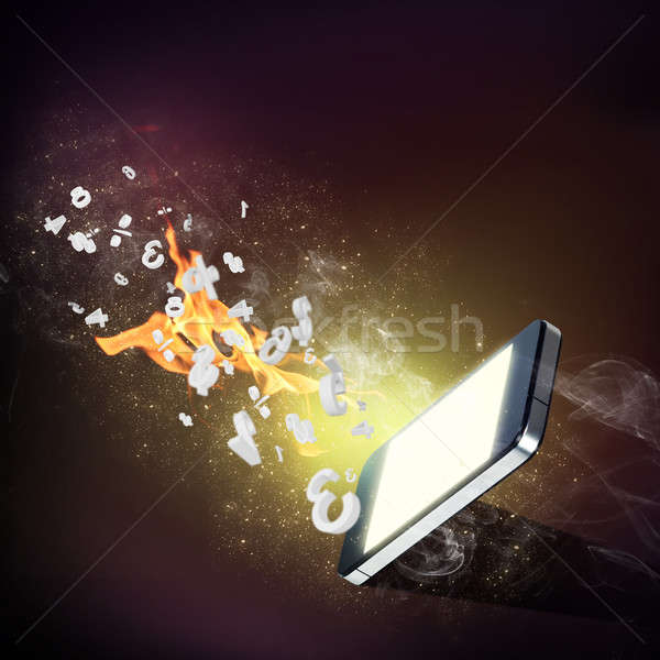 Burning cellphone Stock photo © adam121