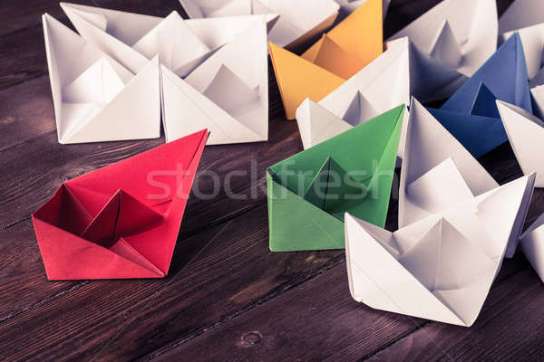 Affaires blanche couleur papier bateaux [[stock_photo]] © adam121