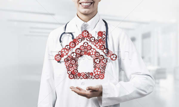 Simbolo homepage mano donna medico Foto d'archivio © adam121