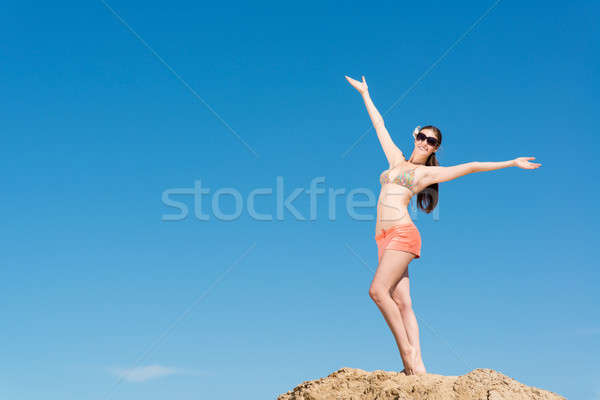 beautiful woman spread her arms Stock photo © adam121