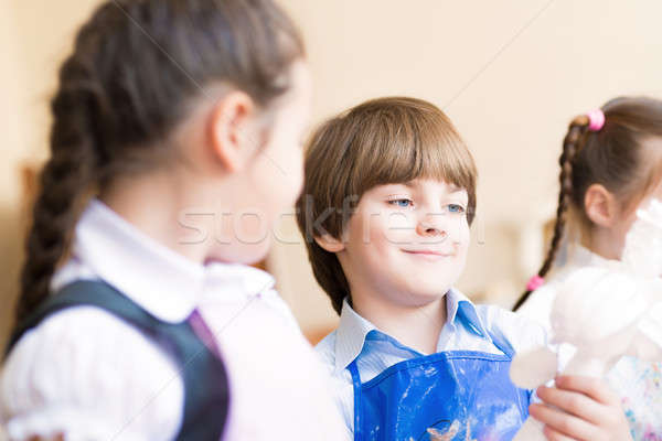 boy draws in class with other children Stock photo © adam121