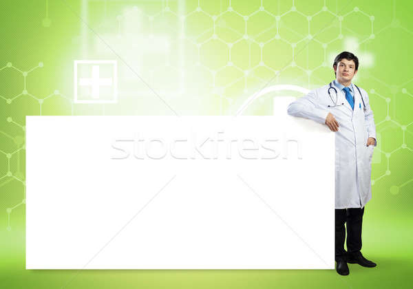 Médico bandeira jovem bonito branco lugar Foto stock © adam121