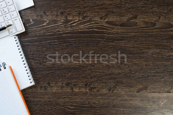 Foto d'archivio: Business · ancora · vita · notepad · tavolo · in · legno · ufficio