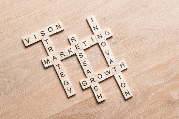 Conceptual business keywords on table with elements of game making crossword Stock photo © adam121