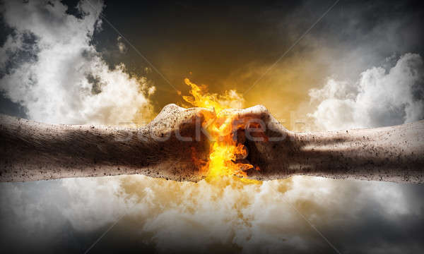 Conflict twee ander dramatisch hemel Stockfoto © adam121