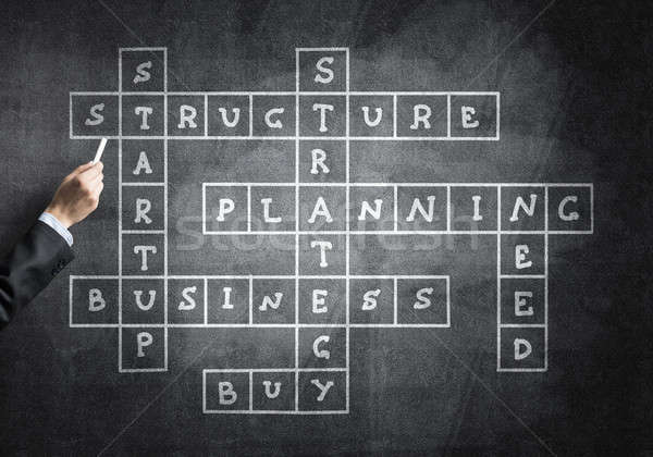 Seminario entrenador elaborar pizarra estudiar crucigrama Foto stock © adam121