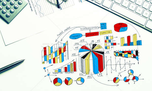 Plan winstgevend business kleur schets Stockfoto © adam121