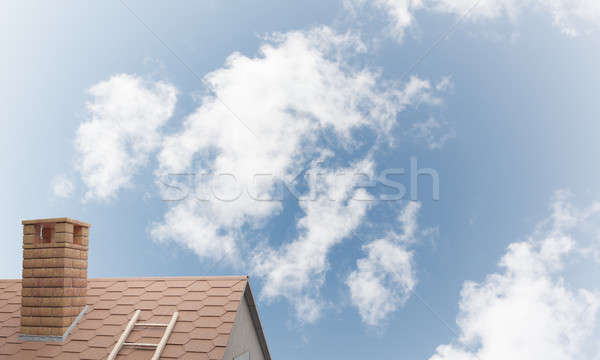 House roof as concept of suburbian real estate and construction. Mixed media Stock photo © adam121