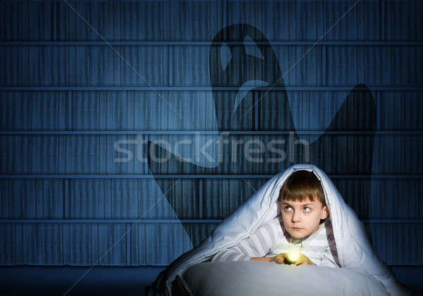 Foto stock: Menino · imagem · noite · fantasmas