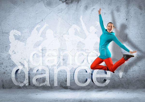 Dançarina imagem mulher jovem dança colagem Foto stock © adam121
