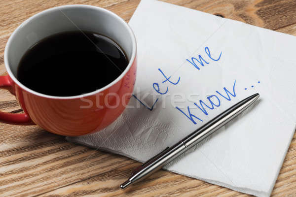 Romantic message written on napkin Stock photo © adam121