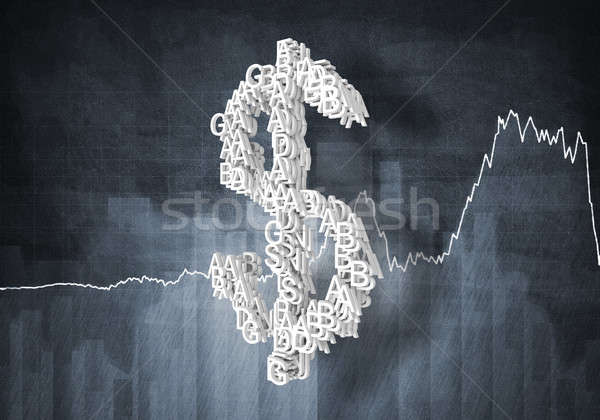Dolar waluta duży symbol wykresy Zdjęcia stock © adam121