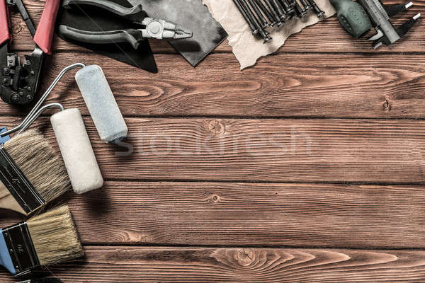Tavolo in legno varietà riparazione strumenti legno superficie Foto d'archivio © adam121