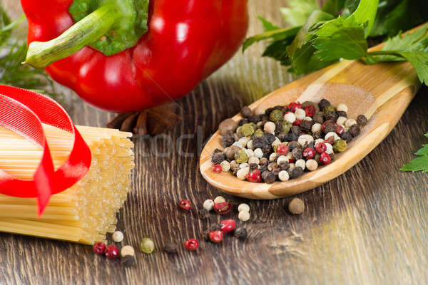 Italian spaghetti and vegetables Stock photo © adam121