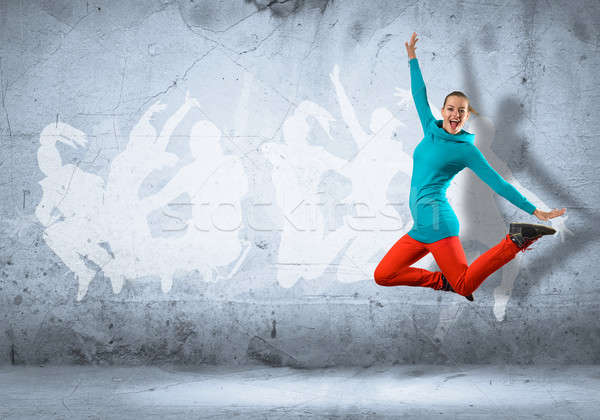 Dansçı görüntü genç kadın dans hip-hop kolaj Stok fotoğraf © adam121