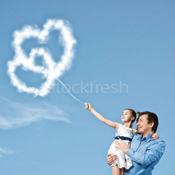 Feliz crianza de los hijos padre cute hija manos Foto stock © adam121