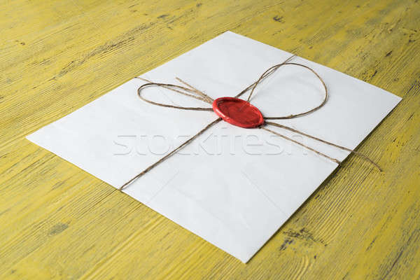 Lettre sceau table vieux enveloppe cire [[stock_photo]] © adam121