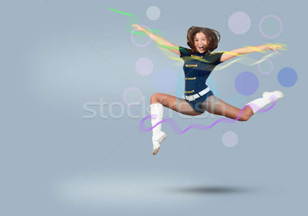 Cheerleader fille jeunes belle souriant sautant [[stock_photo]] © adam121