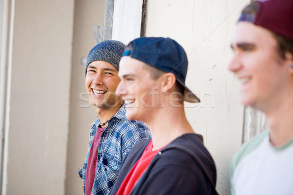 Guys skateboarders in street Stock photo © adam121