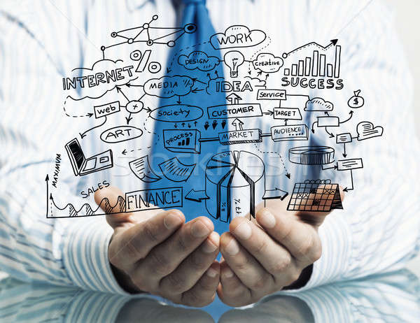 Businessman demonstrate his business plan Stock photo © adam121