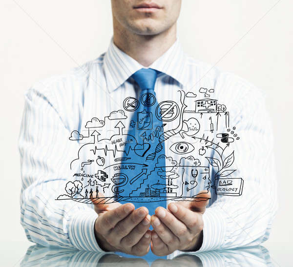Businessman demonstrate his business plan Stock photo © adam121