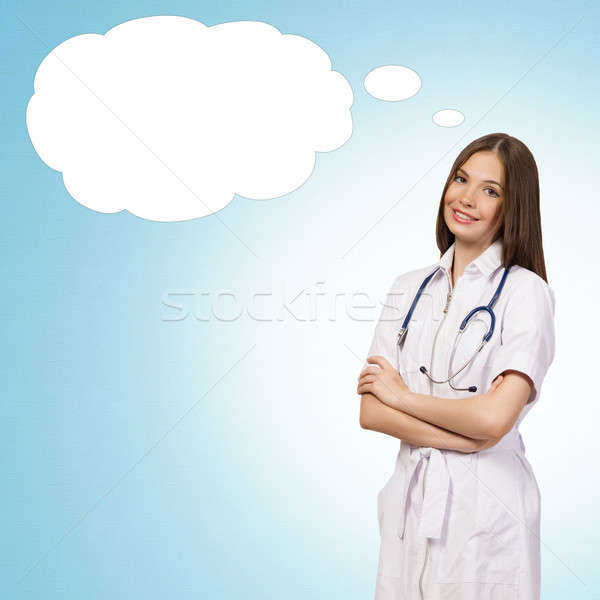 young woman doctor thinks Stock photo © adam121