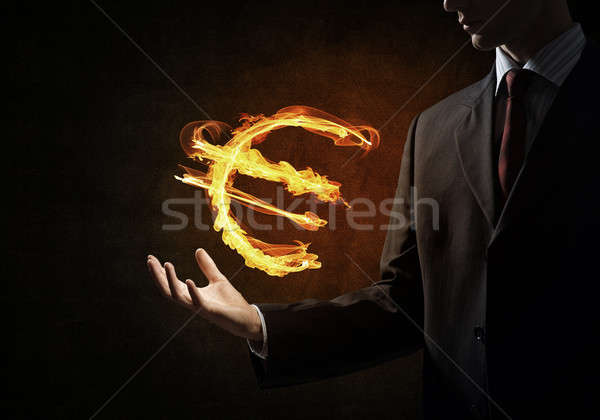 Euro currency fire symbol Stock photo © adam121