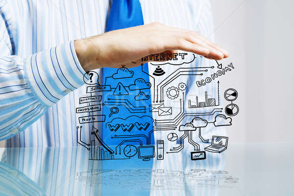 Businessman demonstrate his business plan Stock photo © adam121