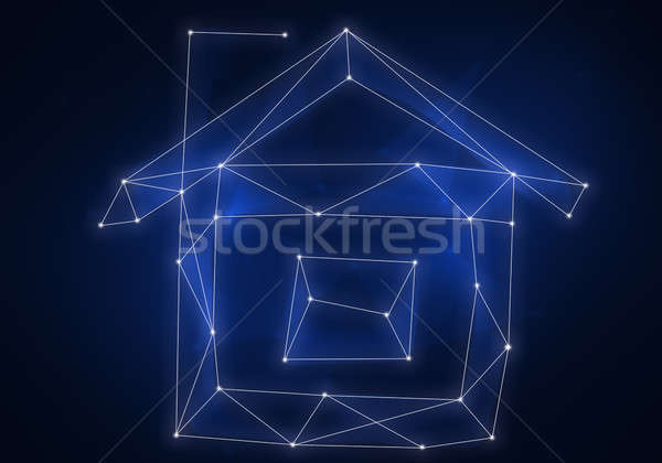 Haus Konstellation Traum home Nachthimmel dunkel Stock foto © adam121