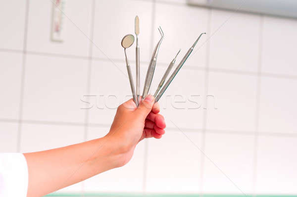 Stock photo: set of dental tools