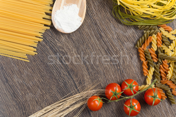Pâtes tomates farine cuillère still life feuille [[stock_photo]] © adam121