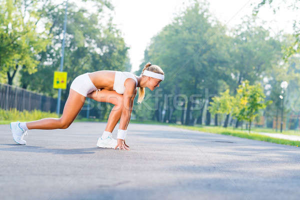 Atleta inizio runner outdoor piedi Foto d'archivio © adam121