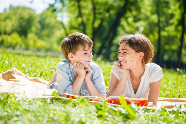 Stock photo: Family at park