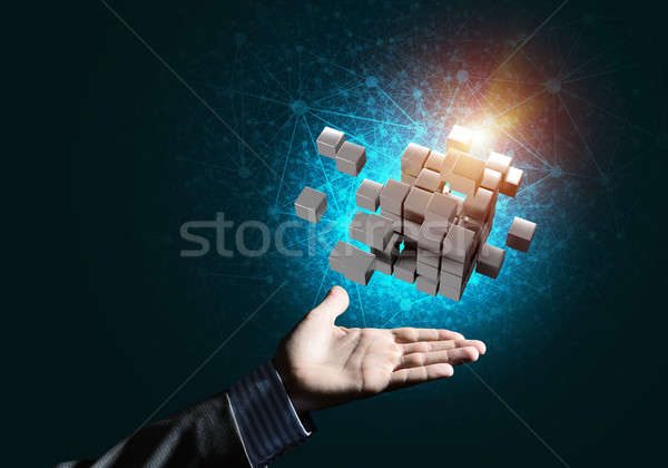 Idea of new technologies and integration presented by cube figure Stock photo © adam121
