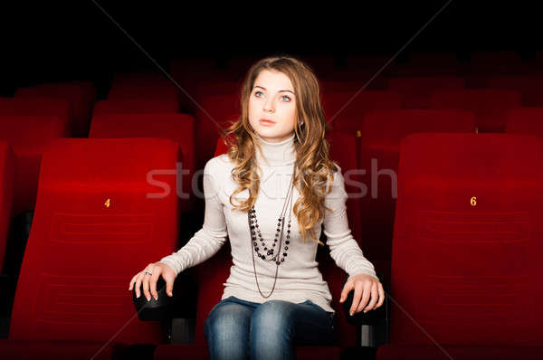 young attractive woman sitting in a cinema Stock photo © adam121