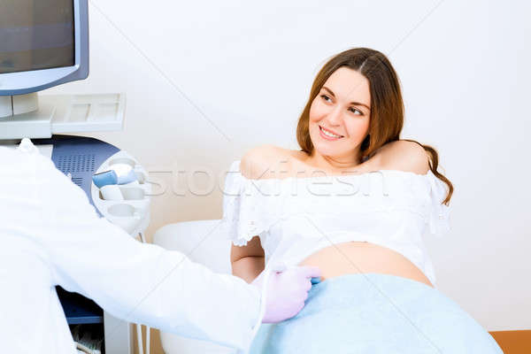 Hamile kadın resepsiyon doktor genç çekici sağlık Stok fotoğraf © adam121