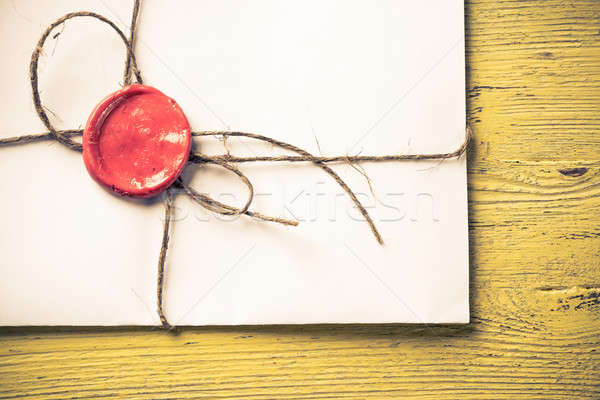 Carta selar tabela velho envelope cera Foto stock © adam121