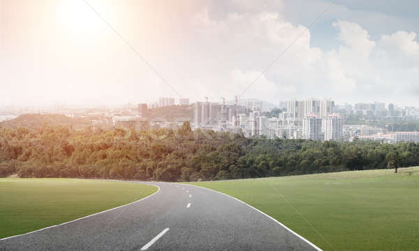 Drogowego duży miasta naturalnych krajobraz asfalt Zdjęcia stock © adam121