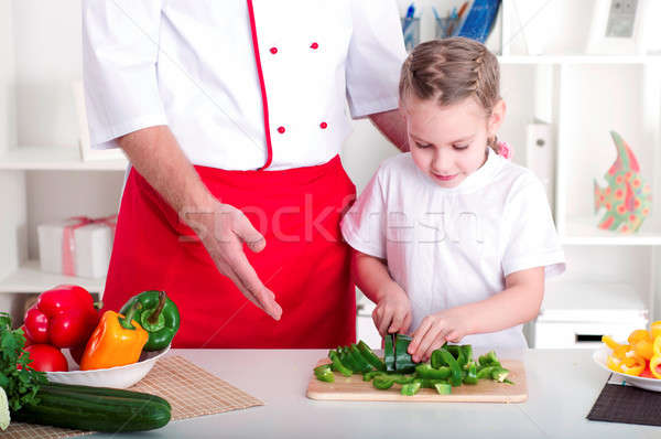 Stock photo: family cooking together