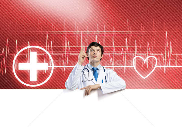 Medic steag tineri frumos alb Imagine de stoc © adam121