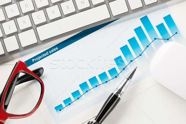 Stock photo: Preparing average sales report