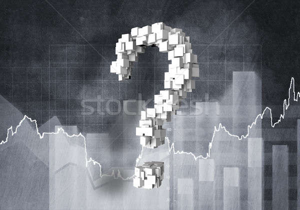 Stockfoto: Vraag · financiële · groei · groot · vraagteken · grafieken