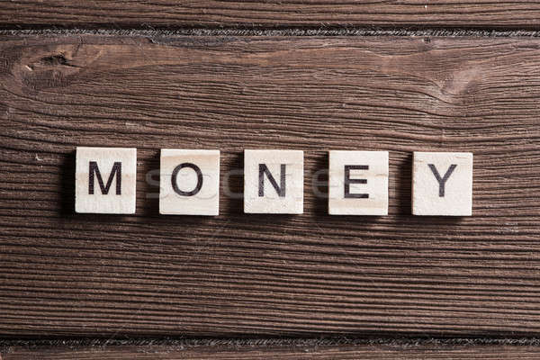 wooden elements with letter collected word money Stock photo © adam121