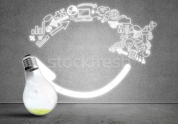 Stockfoto: Effectief · marketing · ideeën · glas · gloeilamp