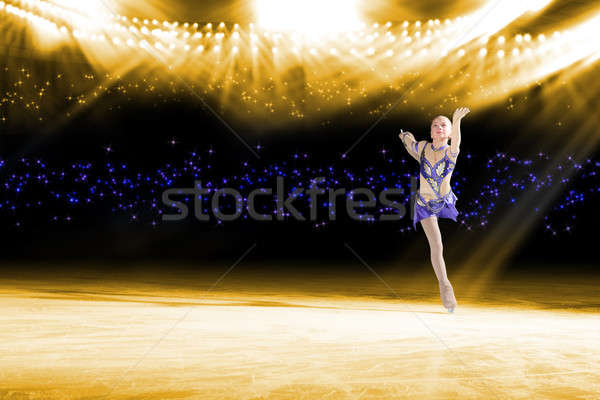 Prestaties jonge ijs show skater lichten Stockfoto © adam121