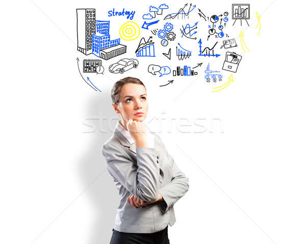 thinking business woman Stock photo © adam121