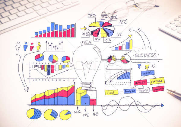 Plan rentable negocios color estrategia de negocios boceto Foto stock © adam121